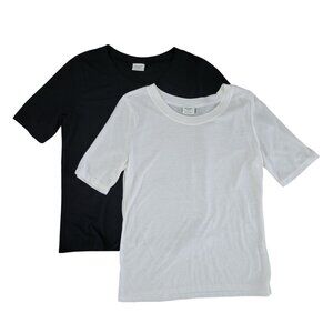 Abercrombie & Fitch Half-Sleeve Sheer Jersey Crew Tee Bundle Womens Size S Black